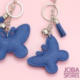 Bling Sleutelhanger Vlinder Blauw Groot_