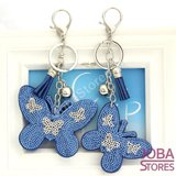 Bling Sleutelhanger Vlinder Blauw Groot_