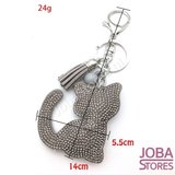 Bling Sleutelhanger Kat Wit_