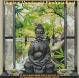 Diamond Painting Buddha in raam 40x40cm_