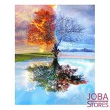 Schilderen op nummer Seizoensboom 40x50cm_