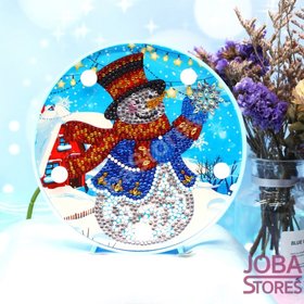 Diamond Painting Lamp Kerst 02 Sneeuwpop