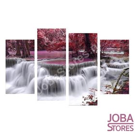 Diamond Painting Rode Waterval 4 luiks