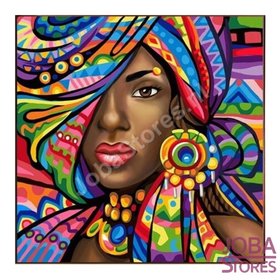 Diamond Painting Afrikaanse Vrouw 20x20cm
