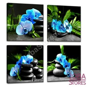 Diamond Painting Blauwe Orchidee 4 luiks