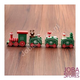 Houten Kerst Treintje 4 delig Groen (1 stuk)