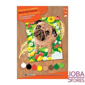 Schilderen op nummer "Sequin Art" Junior Mopshond