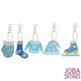Diamond Painting Sleutelhanger Set Kerst 06 (5 stuks)