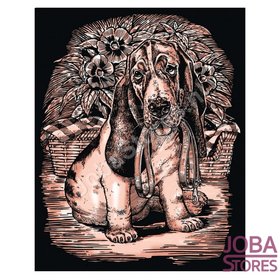 Kras Tekening Senior "Sequin Art" Hond Koper