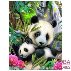 Diamond Painting Panda with cub 40x50cm