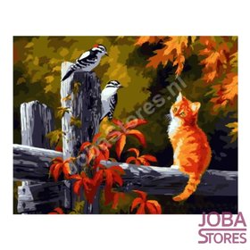 Painting by number Autumn Cat 40x50cm (Color Canvas)