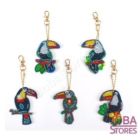 Diamond Painting Toucan Keychain Set (5 pieces)
