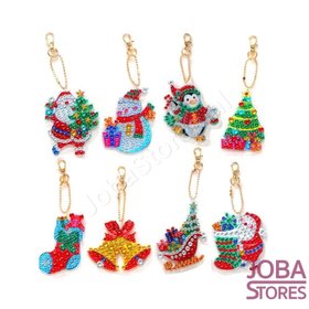 Diamond Painting Keychain Set Christmas 07 (8 pieces)