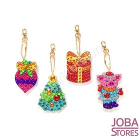 Diamond Painting Keychain Set Christmas 09 (4 pieces)