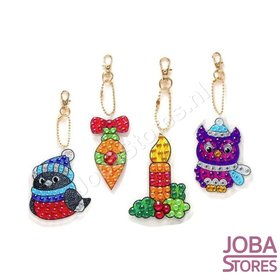 Diamond Painting Keychain Set Christmas 10 (4 pieces)