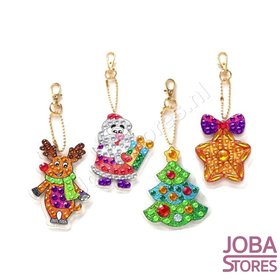 Diamond Painting Keychain Set Christmas 13 (4 pieces)