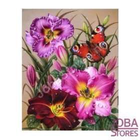 Diamond Painting Flowers with Butterfly 40x50cm