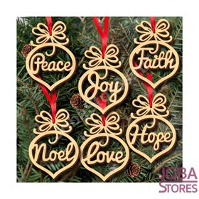 Wooden Christmas Pendants (6 pieces)