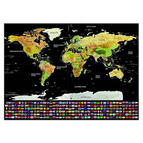 Kras Tekening Wereldkaart 02 30x40cm