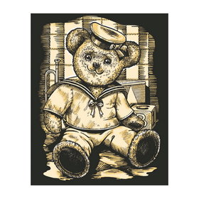 Kras Tekening Senior "Sequin Art" Teddybeer Goud