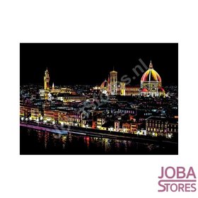 Scratch Drawing Large "Colorful City" Florence (41x29cm)