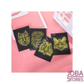 Scratch Drawings Set Animals Gold 21x15cm (4 pieces)