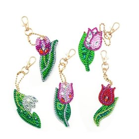 Diamond Painting Tulips Keychain Set (5 pieces)