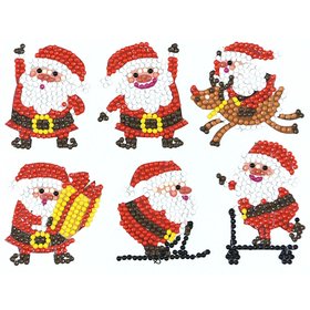 Diamond Painting Sticker Set Santas (6 pcs)