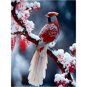 Diamond Painting Winter Bird 03 (size and shape of stones of your choice)