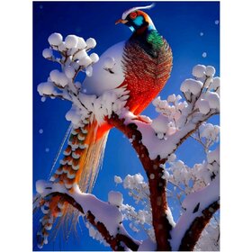 Diamond Painting Winter Bird 05 (size and shape of stones of your choice)