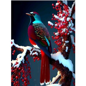 Diamond Painting Winter Bird 06 (size and shape of stones of your choice)