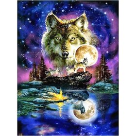 Diamond Painting Wolves 08 (size and shape of stones of your choice)