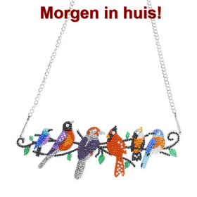 Diamond Painting Hanging Ornament 6 birds on branch (25cm)