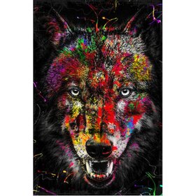 Diamond Painting Wolf Graffiti (size and shape of stones of your choice)