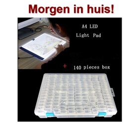 Diamond Painting Sorting box 140 slots TicTac style + A4 Lightpad