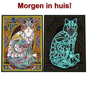 Diamond Painting Glow in the dark Cat 25x35cm