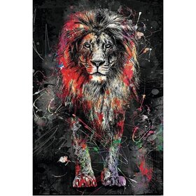 Diamond Painting Lion Graffiti 01 (size and shape of stones of your choice)