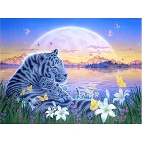 Diamond Painting Tiger with cubs (size and shape of stones of your choice)