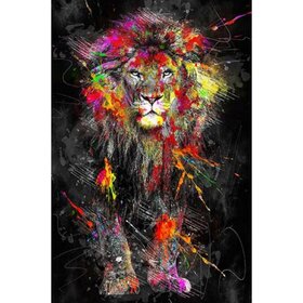 Diamond Painting Lion Graffiti 02 (size and shape of stones of your choice)