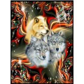Diamond Painting Three Wolves (size and shape of stones of your choice)