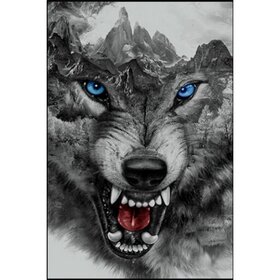 Diamond Painting Angry Wolf (size and shape of stones of your choice)