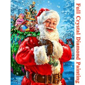 Crystal Diamond Painting Santa Claus with gift bag (size of your choice)