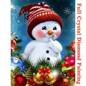 Crystal Diamond Painting Cute Snowman *Christmas* (size of your choice)