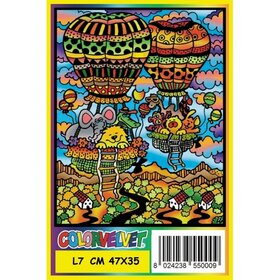 ColorVelvet Velvet coloring page large nr. L7 with markers (47x35cm)