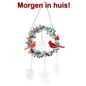 Diamond Painting Hanging Christmas Ornament Birds in Wreath