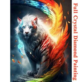 Crystal Diamond Painting Tiger colorful 02 (size of your choice)