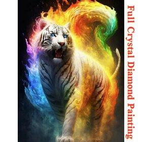 Crystal Diamond Painting Tiger colorful 03 (size of your choice)