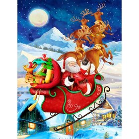 Diamond Painting Santa Claus in sleigh (size and shape of stones of your choice)