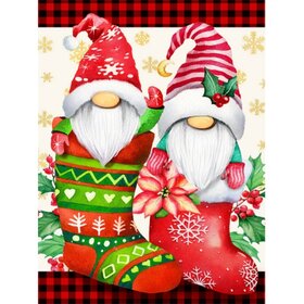 Diamond Painting Christmas Gnomes in Christmas stocking