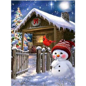 Diamond Painting Christmas - Sweet snowman (size and shape of stones of your choice)
